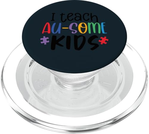 Autismusbewusstsein Ich unterrichte Ausome Kids Autistische Jungen Lehrer PopSockets PopGrip für MagSafe von United By Autism Family Apparel.USA