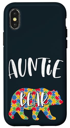 Hülle für iPhone X/XS Autismus-Bewusstsein Familie Mutter Tante Autistic Kinder Tante Bär von United By Autism Family Apparel.USA