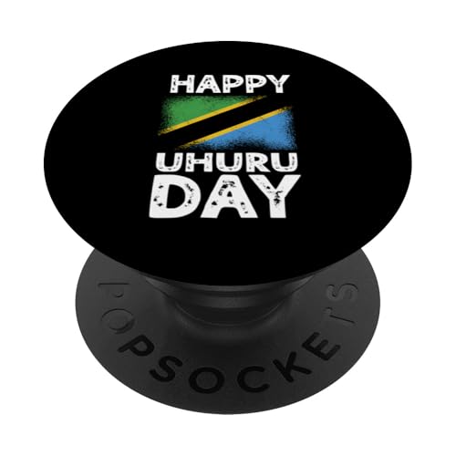 Happy Uhuru Day Independence Day Tansania Tansanian Roots PopSockets Klebender PopGrip von United Republic Of Tanzania Tanzanian Flag Design