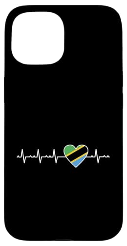 Hülle für iPhone 15 Tansania Flagge Herz Design Tansania Flagge Herzschlag von United Republic Of Tanzania Tanzanian Flag Design