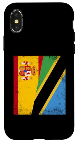 Hülle für iPhone X/XS Spanien Tansania Halbe Flagge Spanisch Tansania Wurzeln von United Republic Of Tanzania Tanzanian Flag Design