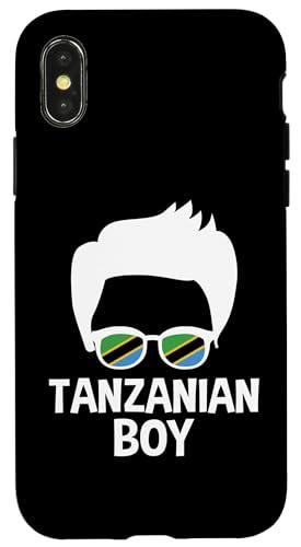 Hülle für iPhone X/XS Stolzer Tanzanian Boy Sonnenbrille mit Tansania-Flagge von United Republic Of Tanzania Tanzanian Flag Design