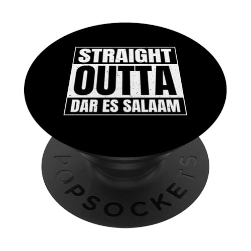 Straight Outta Dar Es Salaam Tanzania Travel Tansanian City PopSockets Klebender PopGrip von United Republic Of Tanzania Tanzanian Flag Design