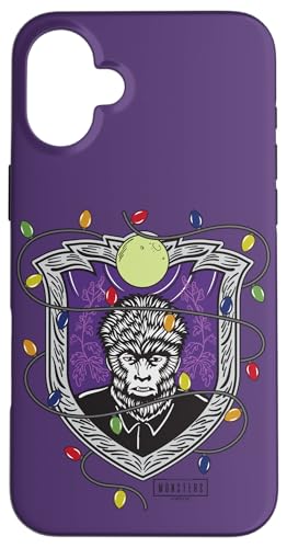 Hülle für iPhone 16 Plus Universal Monsters Wolfman Christmas Lights Crest von Universal Monsters