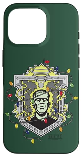 Hülle für iPhone 16 Pro Universal Monsters Frankenstein Christmas Lights Crest von Universal Monsters