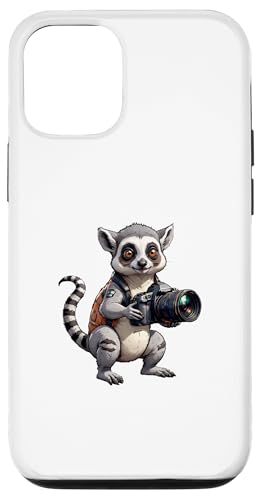 Hülle für iPhone 12/12 Pro Foto-Safari: Lemur mit Kamera von UnluckyStore