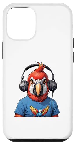 Hülle für iPhone 13 Pro Musikalischer Papagei: Kopfhörer-Harmonie von UnluckyStore