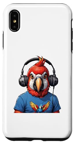 Hülle für iPhone XS Max Musikalischer Papagei: Kopfhörer-Harmonie von UnluckyStore