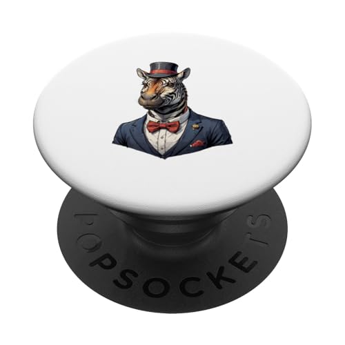 Zebra Elegance: Anzug PopSockets mit austauschbarem PopGrip von UnluckyStore