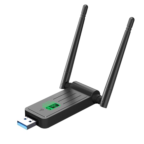 WLAN USB USB WiFi Adapter für Desktop PCs 1300Mbps Dual 5Dbi Antenne 5G/2.4G USB 3.0 Dual Band Netzwerk Adapter USB WiFi Adapter für Desktop PCs Laptops Windows11/10/8/7 von Unnderwiss