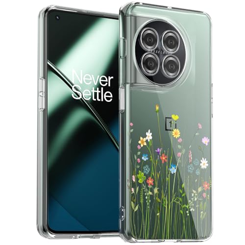 Unov Hülle Kompatibel mit OnePlus 11 Hülle klar Transparent Schlanke Schutzhülle Weich TPU Stoßstange Geprägtes das Muster Stoßdämpfung 6.7 Zoll (Blumen Blumenstrauß) von Unov