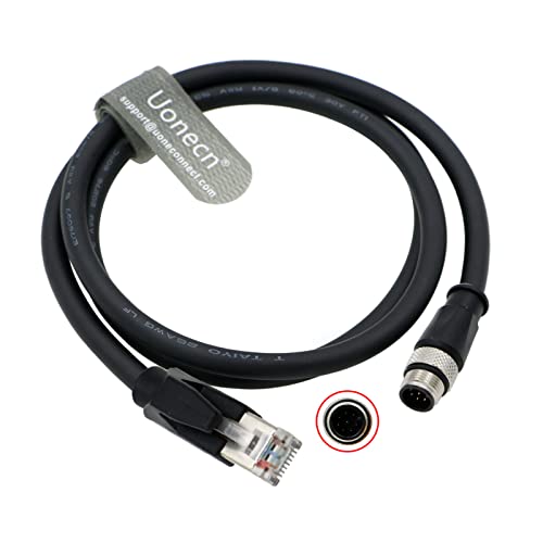 Uonecn RJ45 Ethernet Kabel auf M12 8-Pin Male A-Code Geschirmtes Kabel für Cognex Industriekamera 1M. von Uonecn