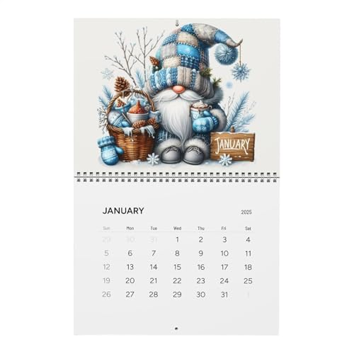 Gnome Wall Calendar, Cute Cartoon Wall Planner, 12-Month Family Calendar, Hangable Home Decoration, Schedule Organizer for Bedroom and Kitchen8.27x5.83 inches von Uonguon