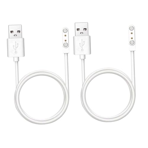 Uonlytech 2st Ladekabel Anschauen Magnetisches Ladegerät Magnetische Ladeleitung Magnetisches USB-Kabel Magnetisches Smartwatch-USB-Kabel Armband-ladekabel Weiß Magnetische Anziehungskraft von Uonlytech