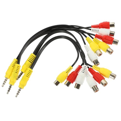 Uonlytech 4er Set Audio Splitter Adapter 3 Wege Cinch Verlängerungskabel Für Lautsprecher Audio Kabel Mit Verschiedenen Anschlüssen Für Optimale Klangübertragung von Uonlytech