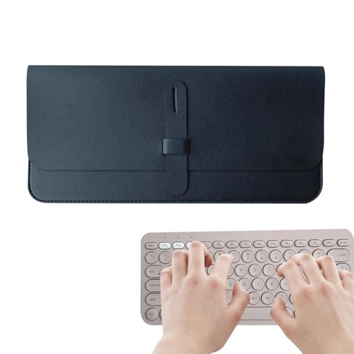 Uoqpty Computer-Tastatur-Hülle, Tastatur-Tragehülle - Aufbewahrungstasche für den Transport Einer kabellosen Tastatur - Tastatur-Zubehörtasche aus PU-Leder, tragbare Tasche für unterwegs von Uoqpty