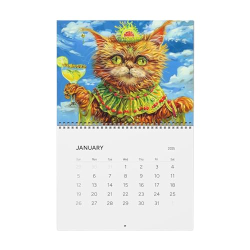 Uoqpty Lustiger Wandkalender 2025 - Wandkalender Lustige Katze - 2025 Katzen Kalender, Lustige Haustier Katzen Wandkalender für Heimschule von Uoqpty