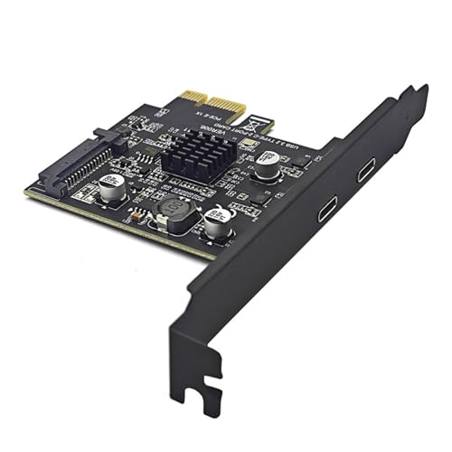 PCIe 1X 3.0 auf USB C Adapter USB 3.2 Gen2 Double Type C Karten Adapter ASM3142 für Desktop PC Motherboards 10Gbps Videobearbeitung von Uqezagpa