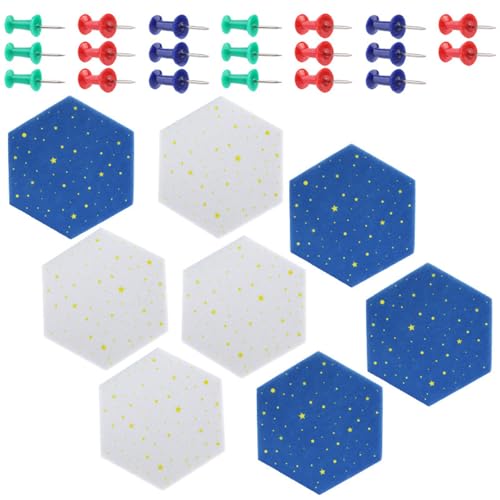 Uqezagpa Filz-Pinnwand, sechseckig, Filz-Pinnwand mit Pinnwand, dekorative Memoboard, Pinnwand für Zuhause, Klassenzimmer von Uqezagpa