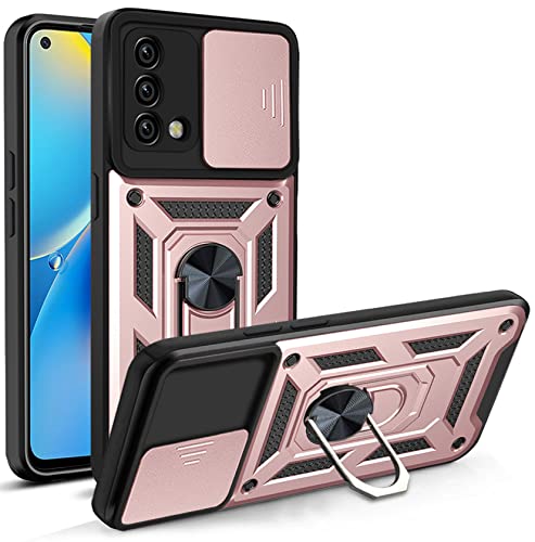 Urarssa AENOCH Armor Hülle für Oppo A74 5G/A54 5G mit Slide Kameraschutz Cover und Ring Ständer [Handyhülle Kompatibel Mit Auto Magnet] Militärischer Stoßfeste Case, Roségold von Urarssa