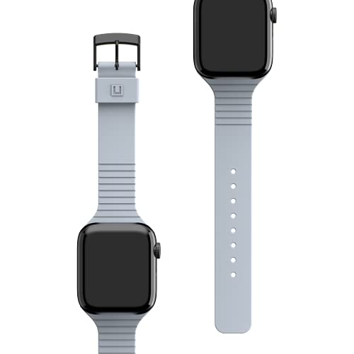 U by UAG [U] Aurora Silikon Armband für Apple Watch 45mm / 44mm / 42mm [Watch SE, Series 7 / Series 6 / Series 5 / Series 4 / Series 3 / Series 2 / Series 1, Weiches Silikon, Edelstahl] soft blau von URBAN ARMOR GEAR