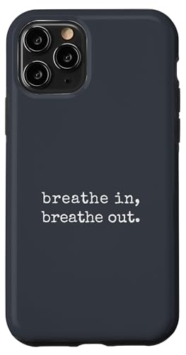 Breathe In Breathe Out Motivierendes Zitat Minimalistische Grafik Hülle für iPhone 11 Pro von Urban Classic Trends