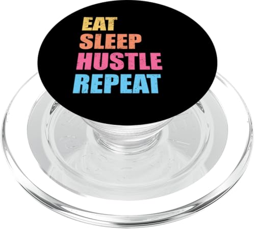 Eat Sleep Hustle Repeat Funny Puns Zitat Minimalistische Grafik PopSockets PopGrip für MagSafe von Urban Classic Trends