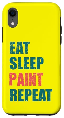 Eat Sleep Paint Repeat Lustiges Wortspiel Zitat Minimalistische Grafik Hülle für iPhone XR von Urban Classic Trends