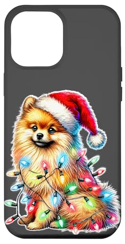 Hülle für iPhone 14 Pro Max Zwergspitzwelpe x Weihnachtsbeleuchtung von Urban Empyre