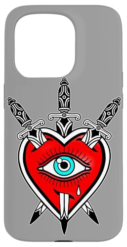 Hülle für iPhone 15 Pro Heart x Dolch American Traditional Tattoo Flash von Urban Empyre