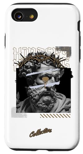 Hülle für iPhone SE (2020) / 7 / 8 Cooles Vintage-Statuen-Design mit traurigem Gesicht von Urban Streetwear Designs