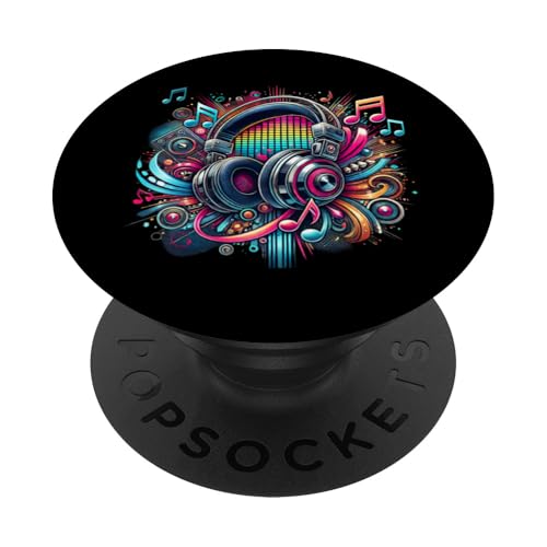 Urban Hip Hop Kopfhörer Retro Vintage DJ Neuheit Graffiti PopSockets Klebender PopGrip von Urban hip hop headphone retro urbanteesstore