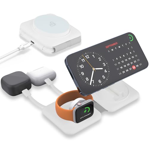 4 in 1 Wireless Charger, Induktive Ladestation, Kabelloses LadegeräT Kompatibel Apple Kabelgebundene Und Kabellose Faltbares, Induktive Ladestation FüR Watch, Phone von UrbanHomes