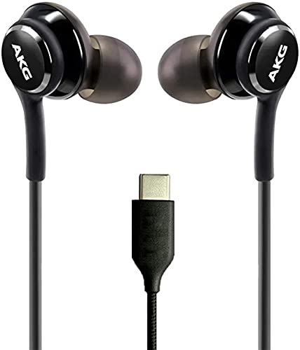 UrbanX OEM 2021 Stereo-Kopfhörer für Samsung Galaxy S A52 5G/A53/M54/M14/F04/A54/A34/A14 5G/A14/S20/21+ 5G/S22/S23 Geflochtenes Kabel mit Mikrofon USB-C-Anschluss - Schwarz von UrbanX