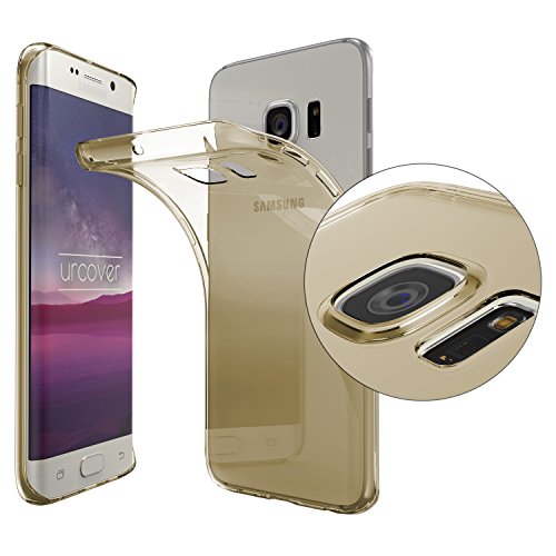 Urcover® Kameraschutz Schutz-Hülle kompatibel mit Samsung Galaxy S6 Edge Plus | TPU/Silikon Handyhülle Champagner Gold Transparent | Flexibel Ultra Slim Dünn | Soft Crystal von Urcover