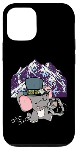 Hülle für iPhone 12/12 Pro Elefant klettern bergsteigen Bergsteiger Österreich Schweiz von Urlaub Reise Ferien Camping Natur