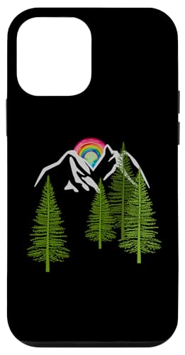 Hülle für iPhone 12 mini Gebirge Berge Regenbogen Nadelwald Fichten Bäume Baum Wald von Urlaub Reise Ferien Camping Natur