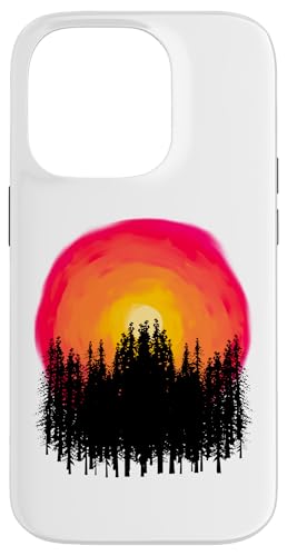 Hülle für iPhone 14 Pro Wald Sonnenuntergang Camping Sonnenaufgang mystisch Natur von Urlaub Reise Ferien Camping Natur