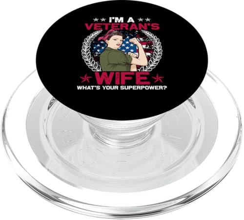 I'm A Veteran's Wife Veterans Day American Flag Patriotic PopSockets PopGrip für MagSafe von Us Veterans Day American Flag Patriotic