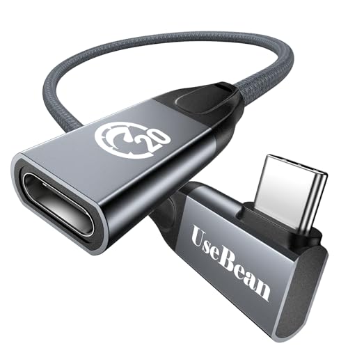 240W USB C Verlängerungs Kabel 0.3M,Winkel USB C 3.2 20Gbps Stecker auf Buchse Verlängerungskabel,4K Video PD 3.1 Schnellladung,Typ C Extender,für PSVR2/USBC Hub/MacBook/iPhone15/Magsafe Ladegerät von UseBean