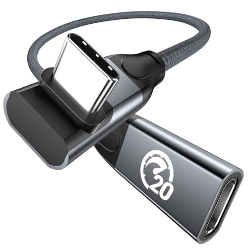 UseBean 240W USB C Verlängerungs Kabel 0.3M,90 Grad USB C Stecker auf USB C Buchse Kabel, USB 3.2 20Gbps 4K Video PD 3.1 Ladegerät,Typ C Extender,für PSVR2/USBC Hub/MacBook/iPhone15/Magsafe Ladegerät von UseBean