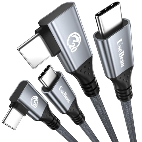 UseBean 240W USB C auf USB C Kabel 2M[2 Stück], Rechtwinklig USB 3.2 Gen 2X2 20Gbps Datenkabel, PD 3.1 Typ C auf C Schnellladung, 4K Video Kabel für iPhone 15,Galaxy S24/S23, iPad MacBook Pro von UseBean