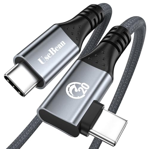 UseBean 240W USB C auf USB C Kabel 3M, rechtwinkliges USB 3.2 Gen 2X2 20Gbps Datenkabel, PD 3.1 Typ C auf C Schnellladung, 4K Video Kabel für iPhone 15 Pro Max, Galaxy S23/S22, iPad MacBook Pro von UseBean