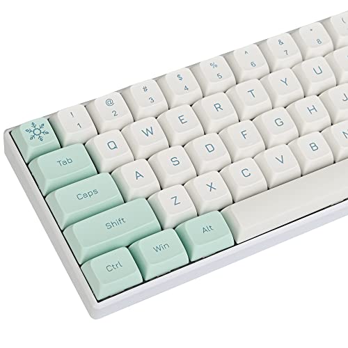 Ussixchare 133 Tasten PBT Tastenkappen XDA Tastenkappen Farbsublimation Custom Keycaps Set für Cherry MX Gateron Kailh Switches mechanische Tastaturen (Gletscher) von Ussixchare