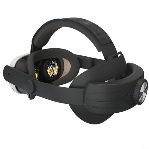 Uwithdanceme VR-Headset, verstellbares Kopfband, reduziert den Kopfdruck, 28 x 18 x 6 cm, für META QUEST3S VR Elite (schwarz) von Uwithdanceme