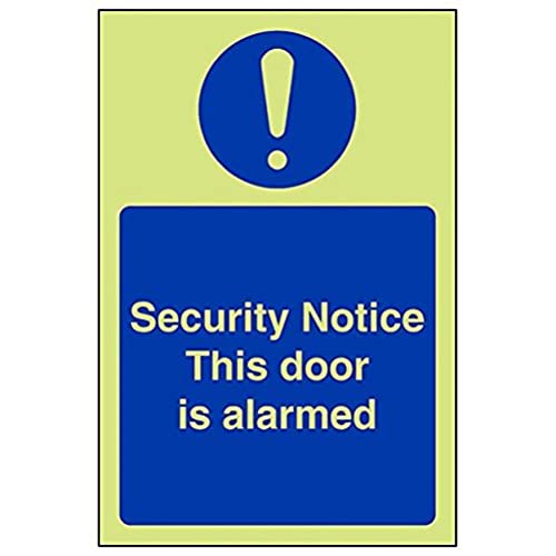 VSafety 18061AG-G'Security Notice/This Door Is Alarmed' Schild, 100 mm x 150 mm (3 Stück) von V Safety