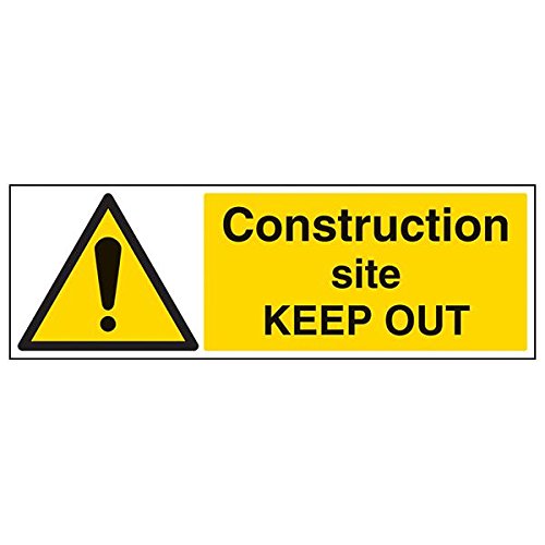 VSafety 67072BP-S Schild "Construction Site Keep Out", Querformat, 600 mm x 200 mm, 3 Stück VSafety 67072BP-S Schild "Construction Site Keep Out", Querformat, 600 mm x 200 mm, 3 Stück von VSafety