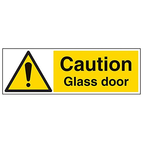 VSafety Schild "Caution Glass Door", Querformat, 3 Stück, 600mm x 200mm, 3 VSafety Schild "Caution Glass Door", Querformat, 3 Stück, 600mm x 200mm, 3 von VSafety