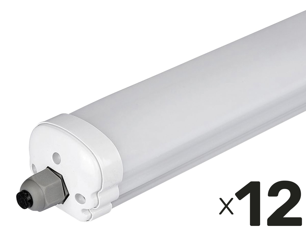 V-TAC LED-Feuchtraum-Wannenleuchte VT-1249-N, EEK: E, 36 W, 4320 lm, 4500 K, 1200 mm, 12 Stück von V-TAC