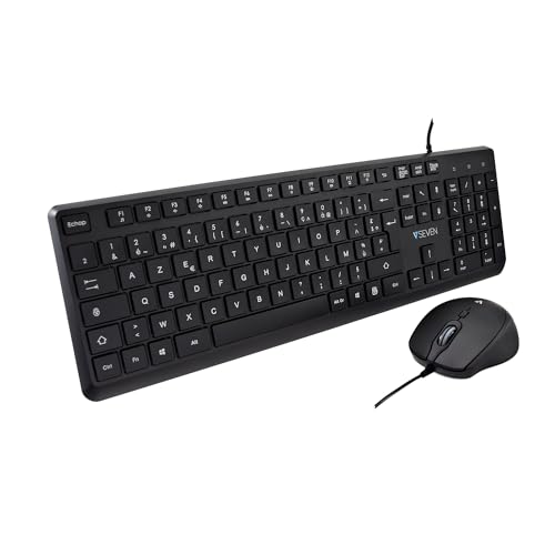 V7 CKU350ES Tastatur und Maus, schwarz, QWERTY Spanisch von V7